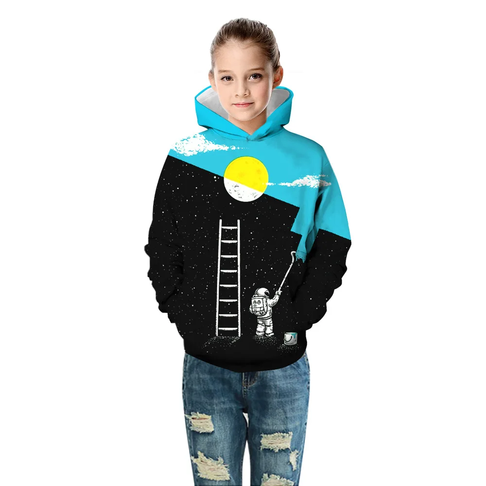 Толстовки с капюшоном для мальчиков и девочек в стиле Харадзюку; весенне-осенний пуловер с длинными рукавами для подростков; Детский свитер с капюшоном; одежда