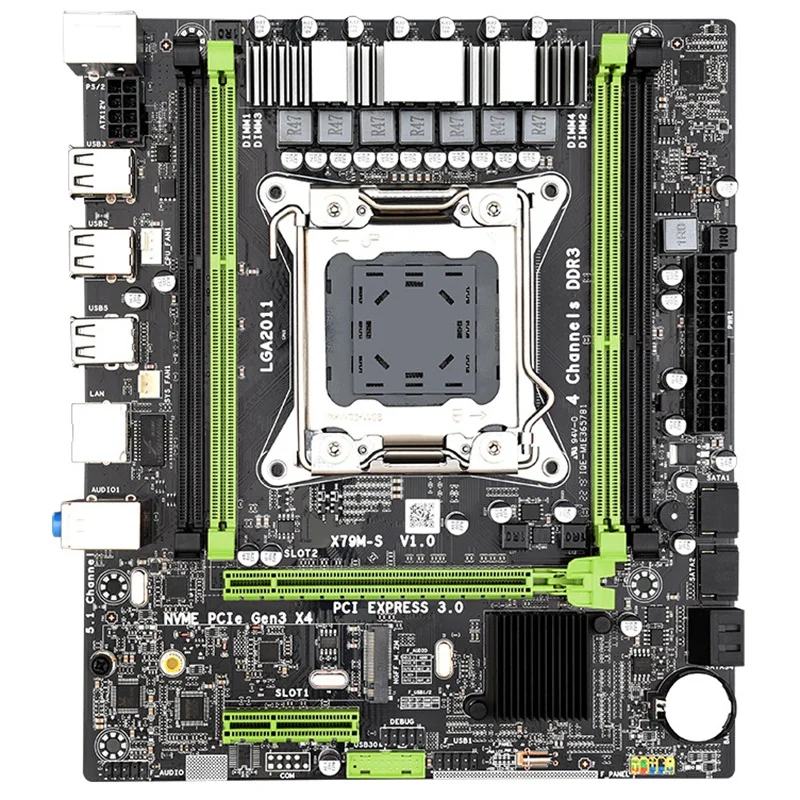  Heißer 3C-X79 M2 Motherboard LGA2011 M ATX USB2.0 PCI-E NVME M.2 SSD Unterstützung REG ECC Speicher