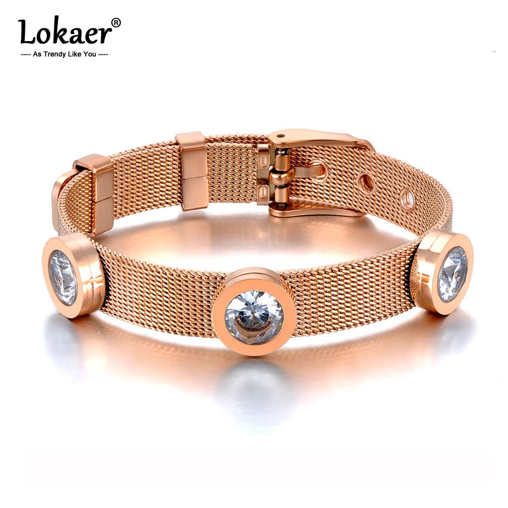 Lokaer оригинальный дизайн Белый/Черный CZ Кристальный шарм браслеты ювелирные