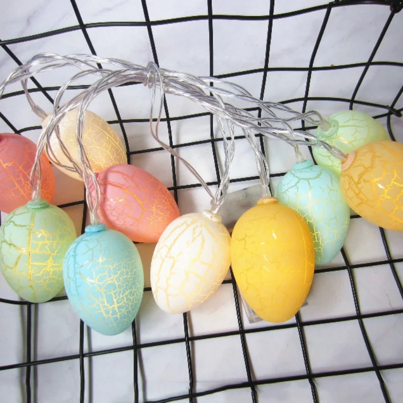 2M LED String Lights Battery Easter Eggs Plastic Decorations DIY Crafts String Lamp For Festival/Party/Curtain/Garden Ornaments