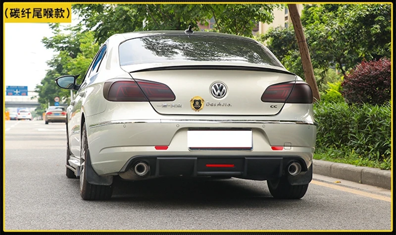 Задняя Губка из углеродного волокна со светодиодный светильник для Volkswagen Passat CC VW CC спойлер 2013- плавники в стиле акулы диффузор защита Бампера