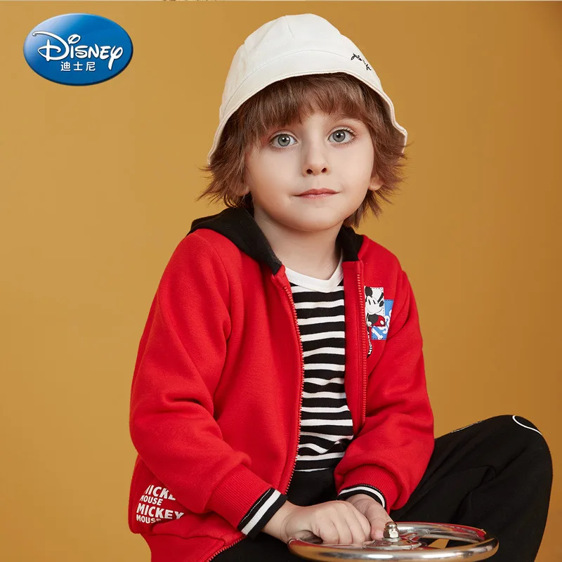 Детская одежда disney; пальто для мальчиков; Вельветовая Детская рубашка на молнии с капюшоном ; модное пальто с Микки Маусом; одежда с Микки Маусом
