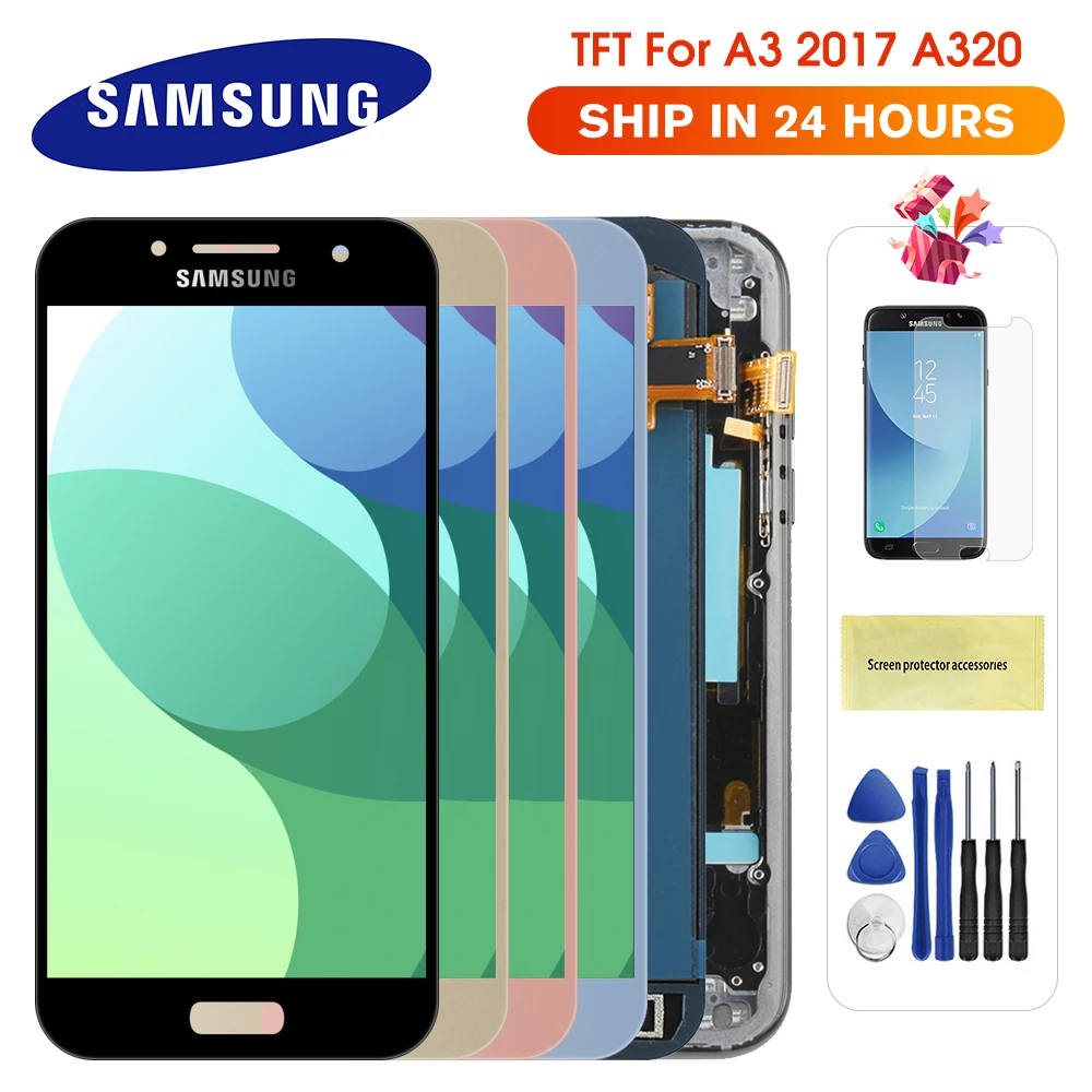 ЖК дисплей для Samsung Galaxy A3 2017 с дигитайзером сенсорного экрана в сборе A320 A320M