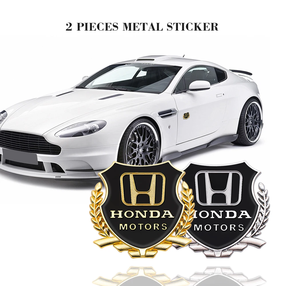 

2PCS 3D Metal Car Side Door Badge Emblems Stickers Car Styling Decals For Honda Mugen Power Civic Accord CRV Hrv Fit Jazz