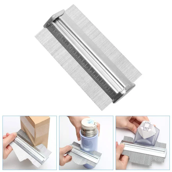 5 Inch Stainless Steel Contour Profile Gauge Multifunction for Tiling Laminate Woodworking WWO66