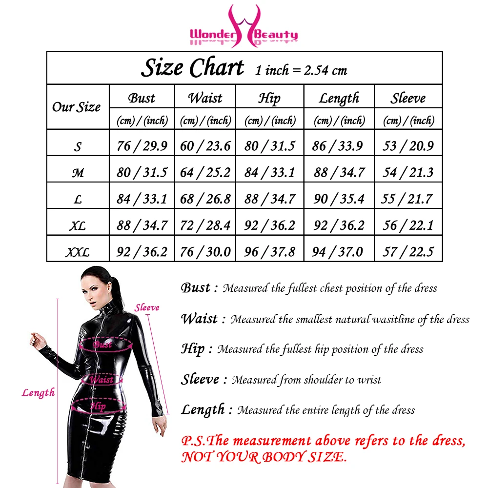 Long Sleeve Faux Leather Dress Zipper Lace Up Midi Bodycon Wet Look Vinyl Party Night Club Dresses Vestido (7)