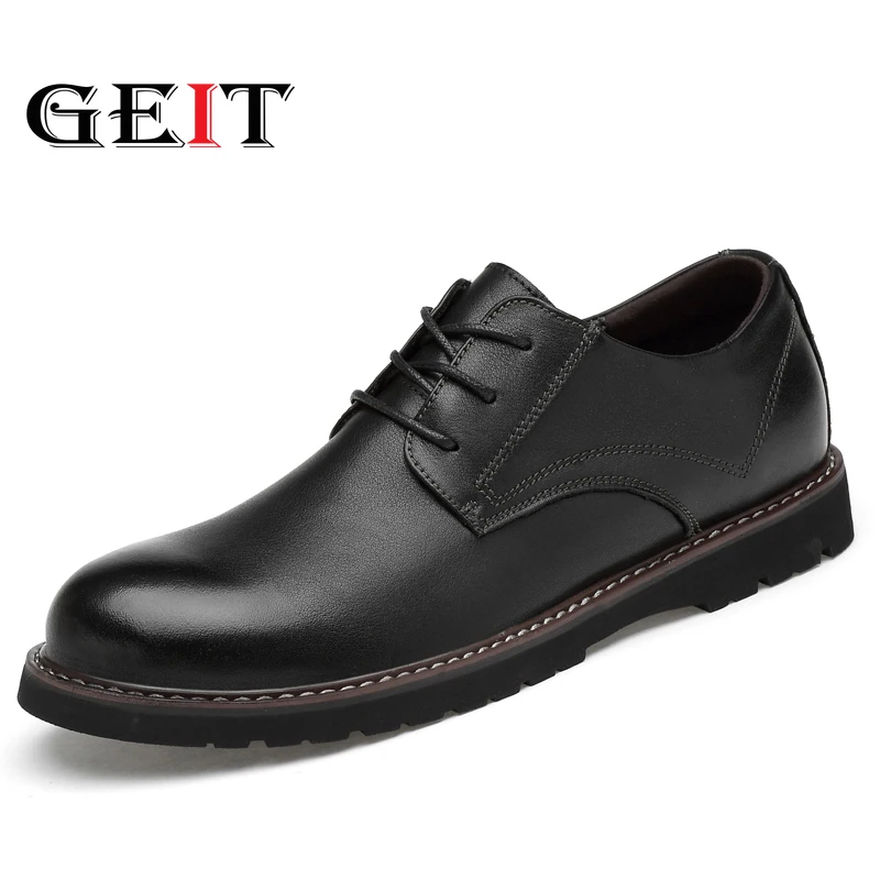 Men Shoes Footwear Army Officer Classic Business Leather Designer Genuine Cow High Platform 2019 New Rubber |