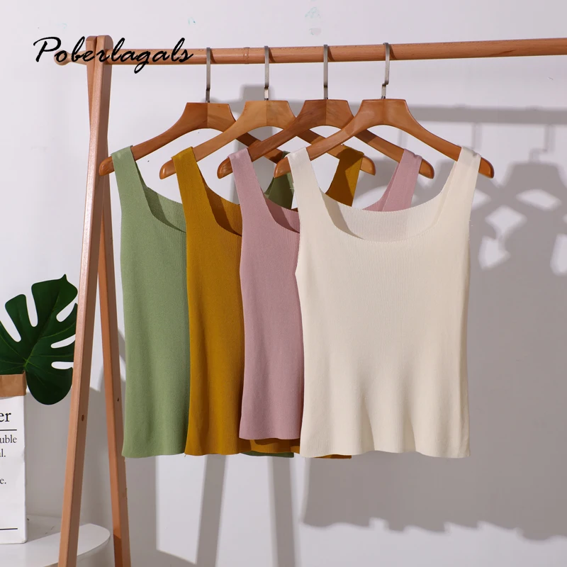 Топ женский трикотажный Шелковый повседневная пикантная майка в Корейском стиле