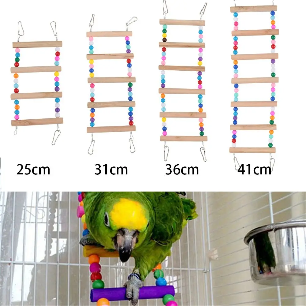 1pc Birds font b Pets b font Parrots Ladders Climbing Toy Hanging Colorful Balls With Natural