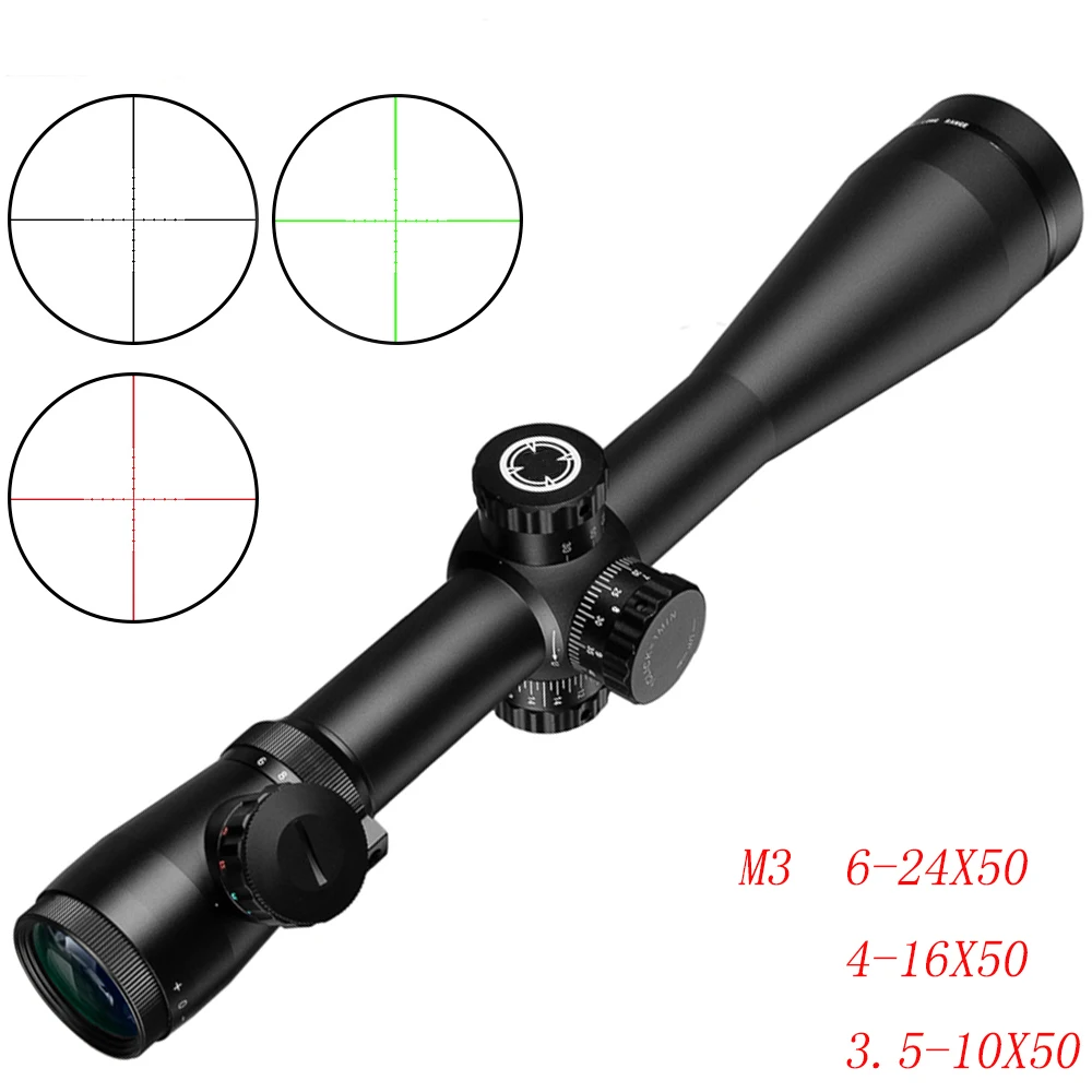 M3 дальний прицел 6-24X50/4-16X50/3,5-10X50 оптический охотничий прицел для снайперской страйкбола Airgun M3 дальний прицел 6-24X50/4-16X50/3,5-10X50 оптический охотничий прицел для снайперской страйкбола Airgun