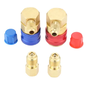 

DRELD R12 R22 To R134a Low/high Side Conversion Quick Connect Coupler Set /w Adapters R134a 1/4 FL-Female X 1/2ACME