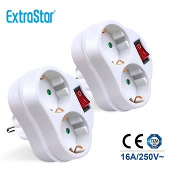 

ExtraStar® White Power Strip extension with 2 sockets and switch, 2 Packs