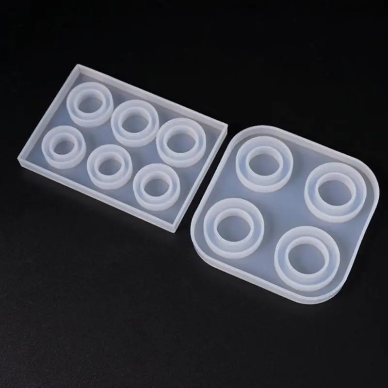 

ANGELADY 1PC 4/6 Grid Handmade Rings Shape Silicone Epoxy Mold UV Resin Moulds Pendant Tools DIY Jewelry Making