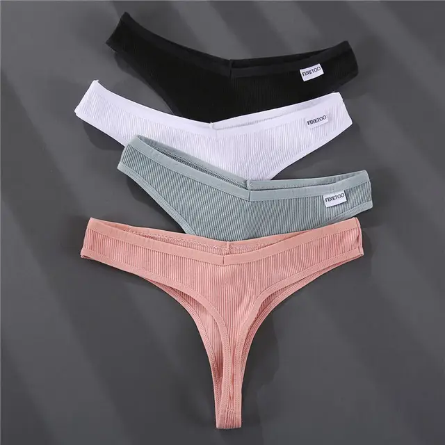 4pcs Cotton G-string Panties For Women Sexy Women's Panties Female  Underpants Thong Solid Color Pantys Intimates Lingerie M-xl - Panties -  AliExpress