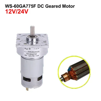 

DC geared motor 12V/24V high torque adjustable speed forward and reverse motor WS-60GA775F