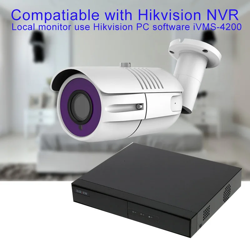 2.0MP 5MP H.265 2,8~ 12 мм 4xzoom sony металлический Водонепроницаемый совместим с Hikvision NVR Дана-светильник для дома; круглые и квадратные приложение пуля проекта POE IP Камера