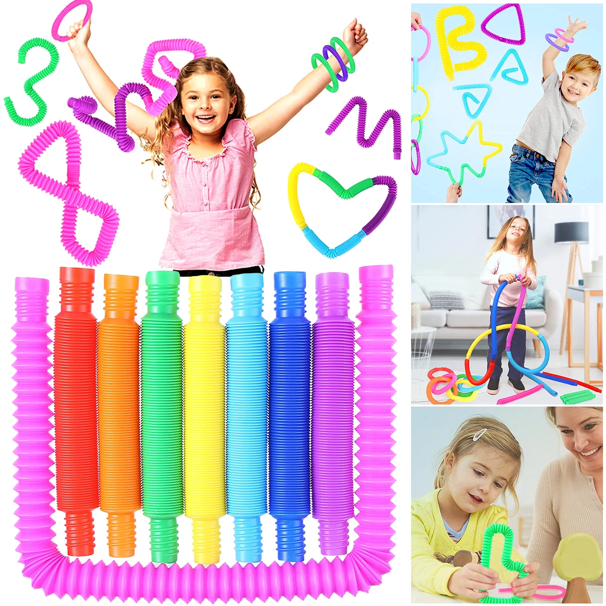 Tanie Pop Tube zabawka sensoryczna Fidget Anti Stress relief Stretch mieszek dzieci Multicolor sklep