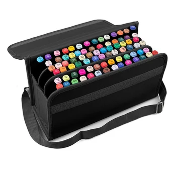 

80 Slots Large Capacity Folding Marker PenCase ArtMarkers Pen Storage Carrying Bag Durable Sketch Tool Organizer school supplise
