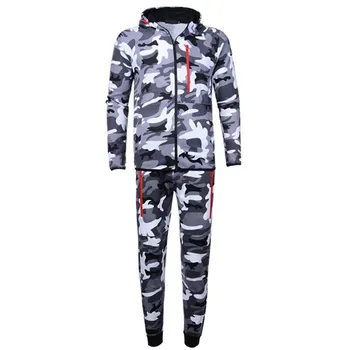 

Camouflage Jackets Set Men Camo Printed Sportwear Male Tracksuit Top Pants Suits Hoodie Coat Trousers Autumn Winter