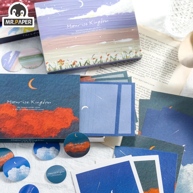El Sr. Papel 24 unids/set 4 diseños Ins estilo Luna Reino Unido serie creativa de Mano cuenta decoración DIY Material Carta y sobre conjunto