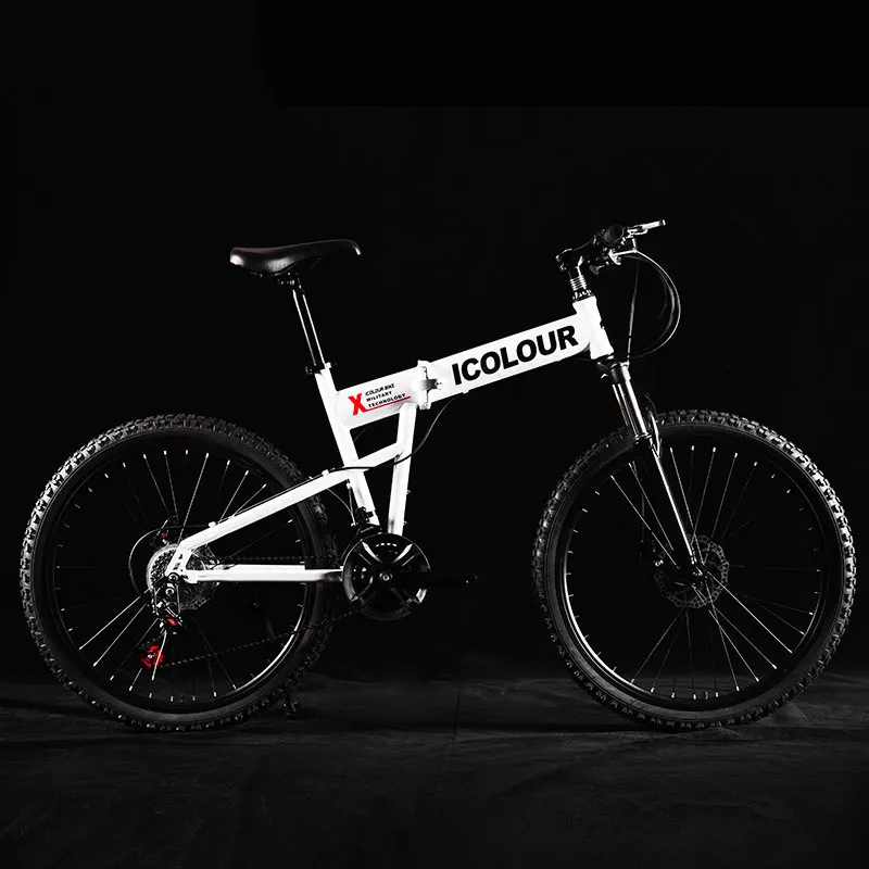 Mountain Bike Variable Speed Folding Bicycle Shock Absorber Double Disc Brake Adult Student Man Cool