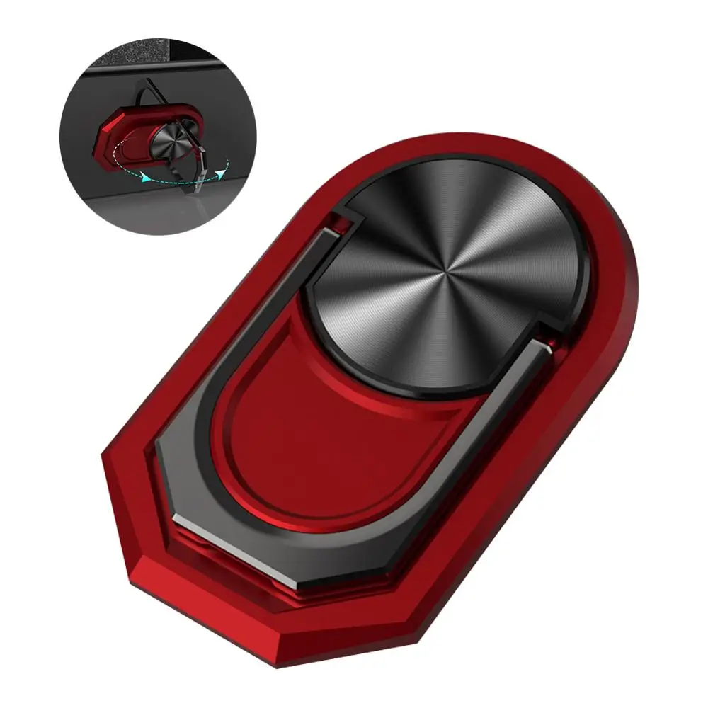Многоцелевой держатель для мобильного телефона Автомобильный держатель для телефона держатель на вентиляционное отверстие автомобиля Стенд вращение на 360 магнитный держатель телефона с кольцом на палец кронштейн - Цвет: Red