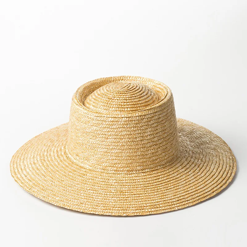 

Spring And Summer New Style Simple Circular Ring Tall Crown Straw Hat Women's Sun-resistant College Style Outdoor Travel Beach S