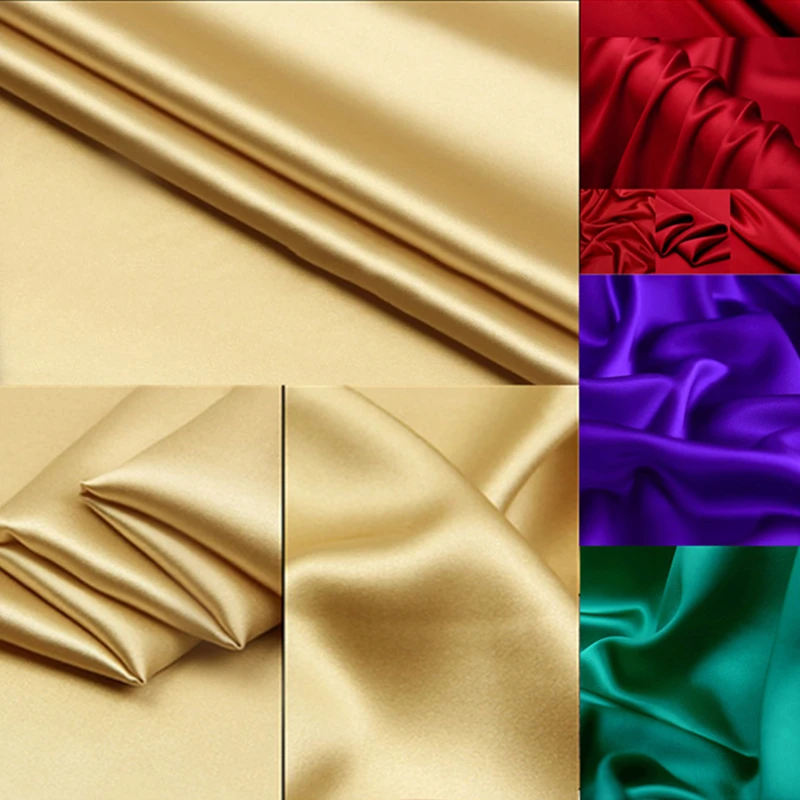 New 1Meter High grade Simulation Silk Satin Wedding Dress Fabric High