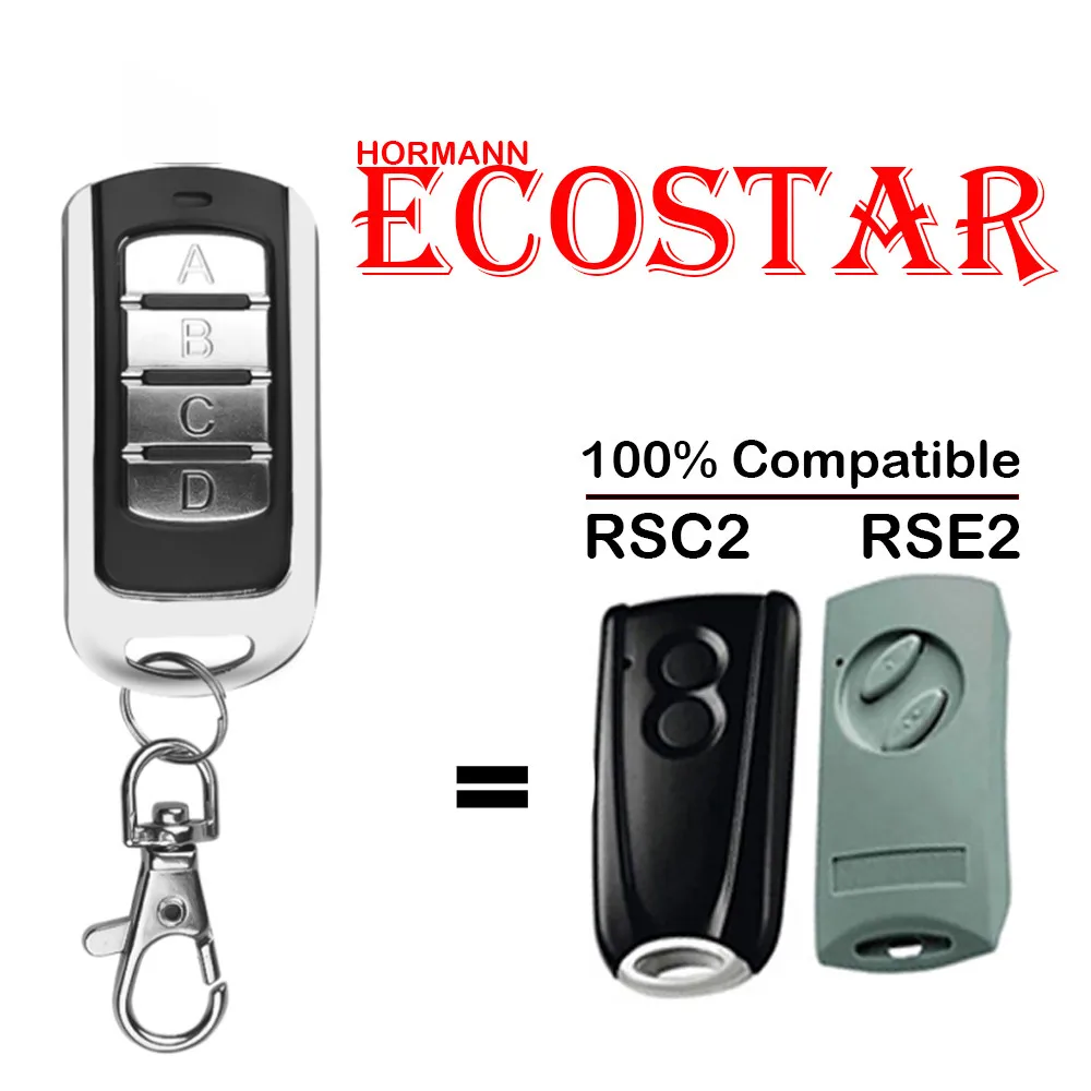 ECOSTAR 433MHz Rolling Code Garage Control Opener HORMANN Ecostar RSE2 RSC2 Handheld Transmitter Garage Door Remote Control garage door rmote control replacement remote control to go wv 2wv 2wp 433mhz garage door rolling code opener