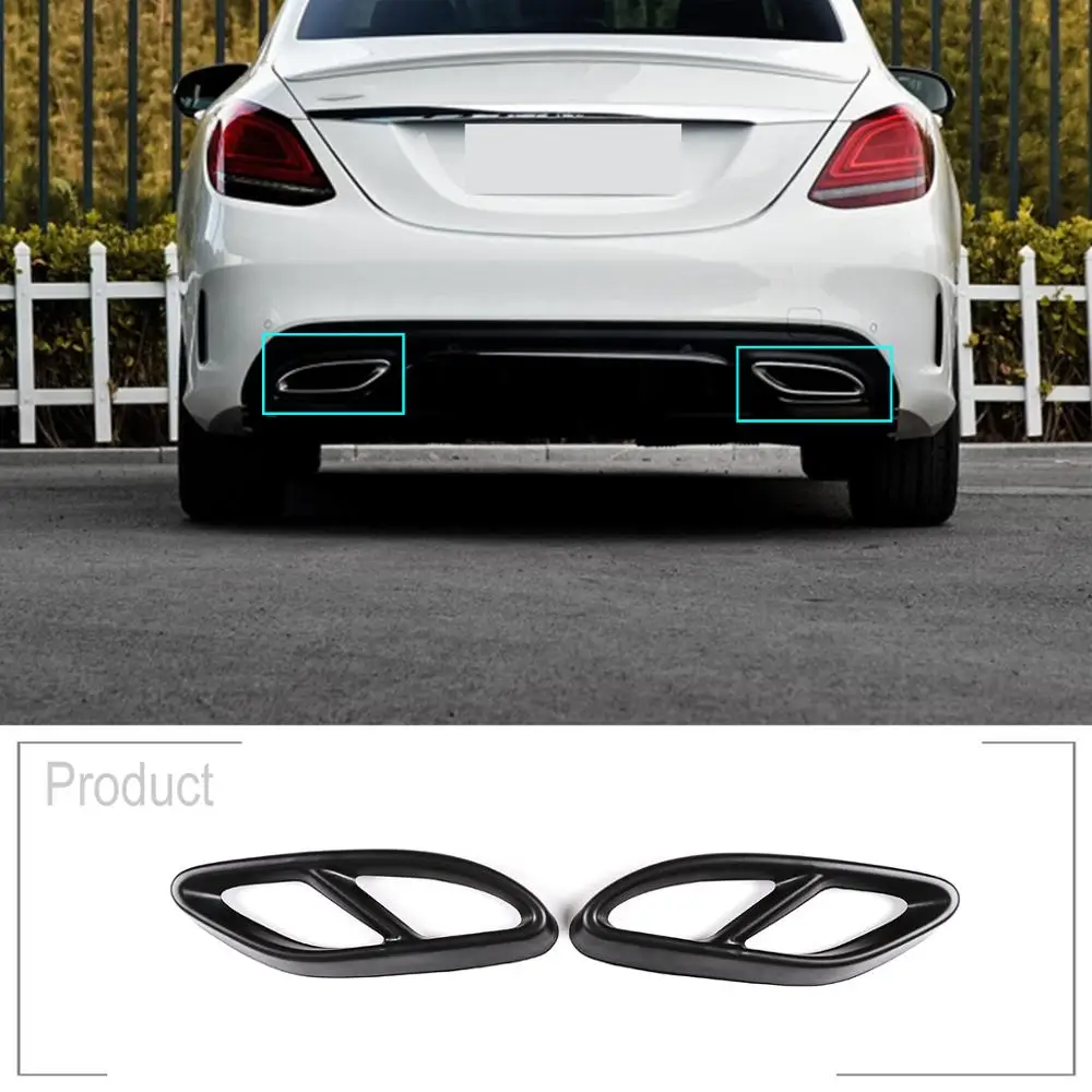 

Top Quality For Mercedes Benz GLC A B C EClass W205 Coupe W213 W176 W246 2016-17 Car Accessory AMG Exhaust Cover Trim 304 Steel