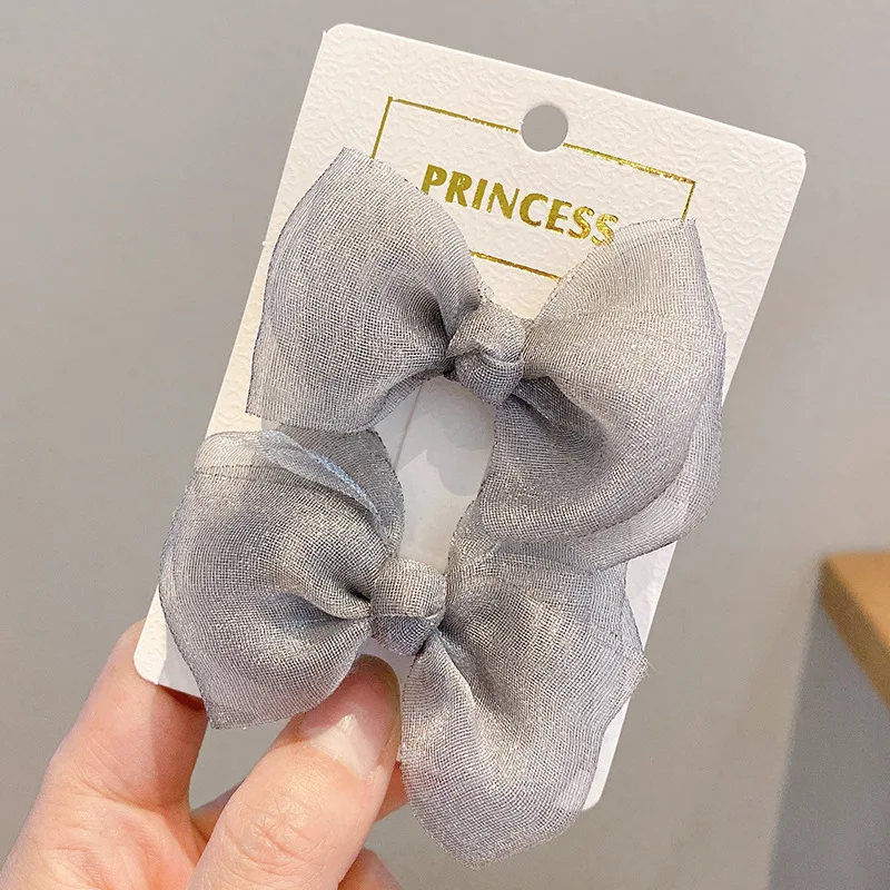 2PCS/onePair Bow Headgear Cute Sweet Little Girl Hair Accessories Summer Girls Net Red Clips Baby Hairpins Children Hair Clips 2PCS/onePair Bow Headgear Cute Sweet Little Girl Hair Accessories Summer Girls Net Red Clips Baby Hairpins Children Hair Clips