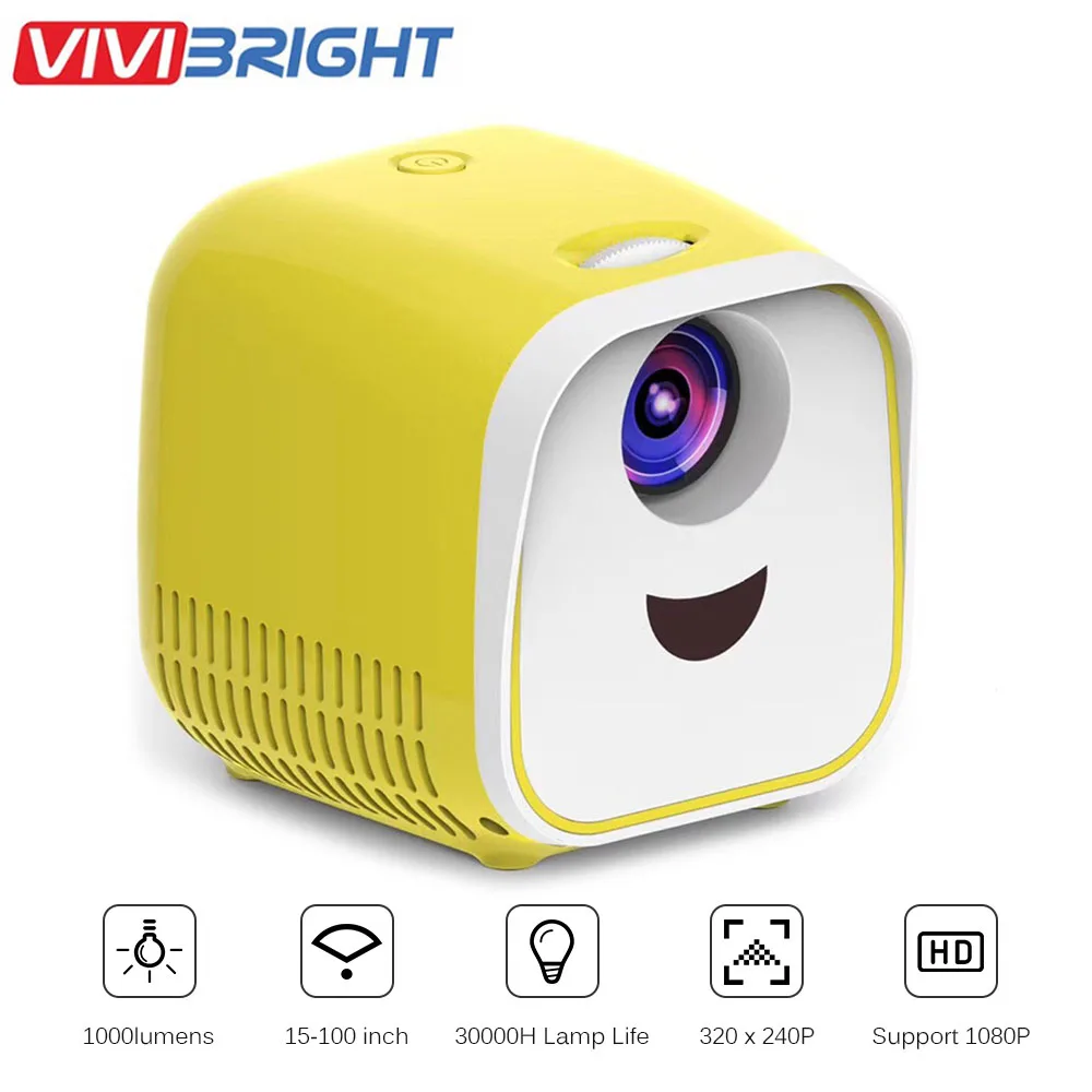 Портативный мини проектор VIVIBright L1 1000 лм домашний кинотеатр с поддержкой Full HD 1080P