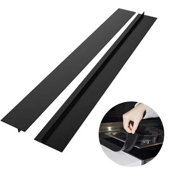 

Kitchen Counter Wallpaper 2Pcs/Set Counter Gap Cover for Cooker Worktop Spill Guard Seal Filler Tape Stickers Home Decoration