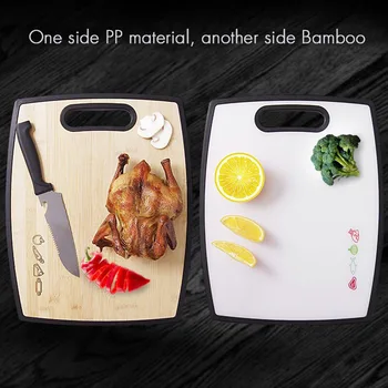 

Kitchen cutting board sided dual-use raw and cooked bamboo chopping board household large rolling pin plate