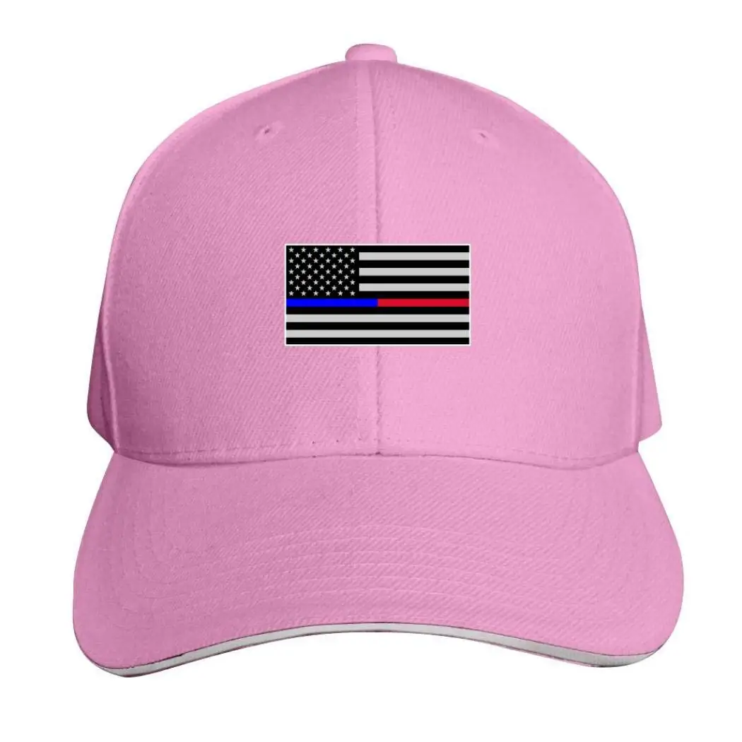 Интересный простой американский флаг тонкая красная и синяя линия Классическая дуга купол сэндвич теннис мяч для гольфа шляпа