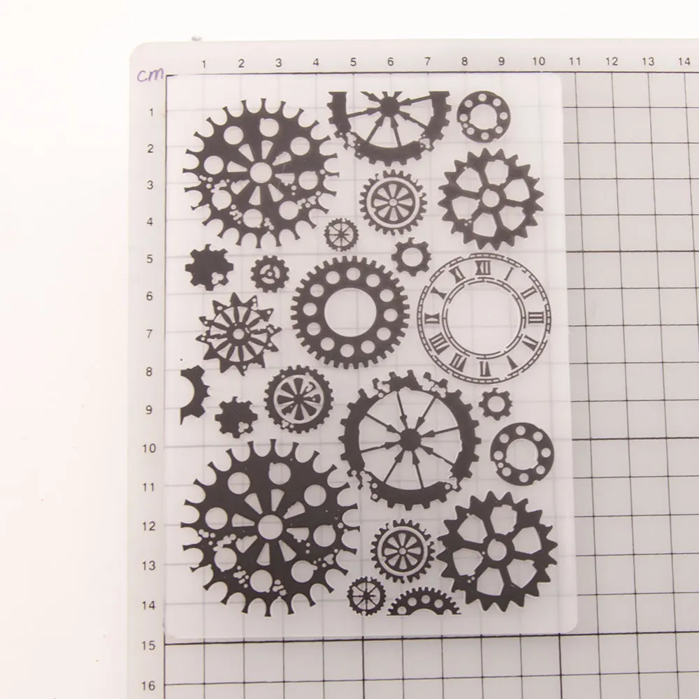 Gear Clock Dial Embossing Folders File Papers Album Stencils Cards Making Template DIY 3D Scrapbooking Cutting Dies