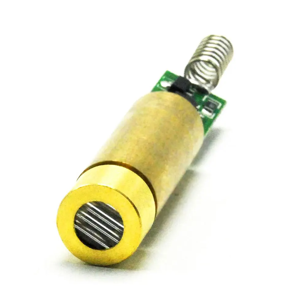 Line Beam Brass 532nm 10mw Green Laser Diode Module w 3V Driver Spring industrial brass 532nm 5mw 10mw line 3v 3 7v green laser diode lazer module