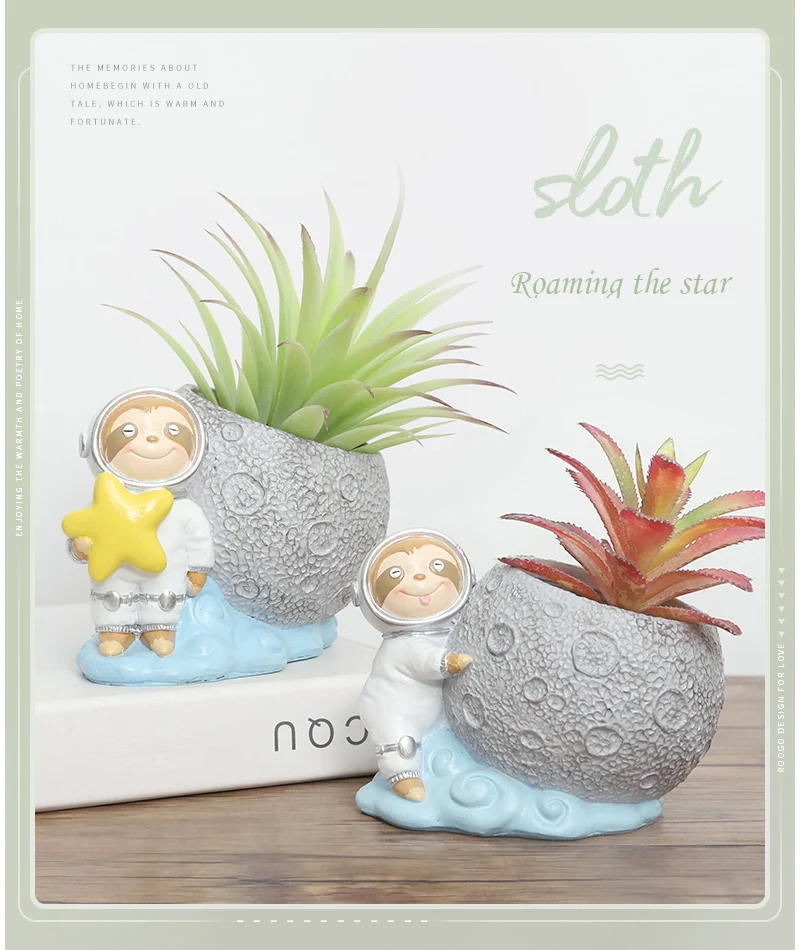 

Succulent Flower Pot Creative Personality Nordic Style Astronaut Potted Decorative Ornament