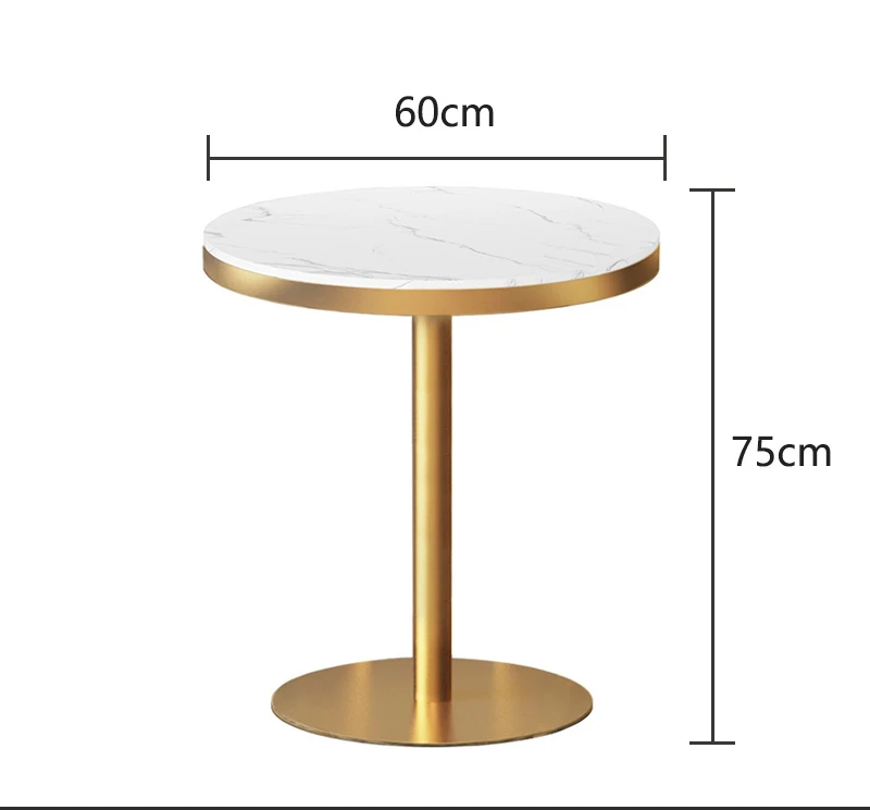 60cm round table Современный скандинавский кафе ресторан золотой розовый бархат обеденный стул - Цвет: 60cm round table