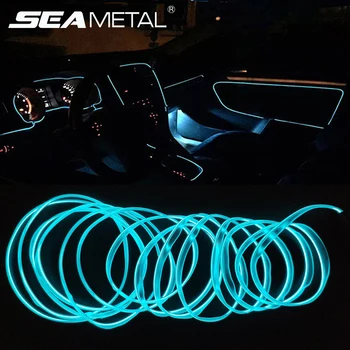 

3/5 Meters Car Interior Light Decorative Strip 12V Auto LED Strip EL Wire Rope Car Atmosphere Decor Lamp Flexible Neon Light DIY