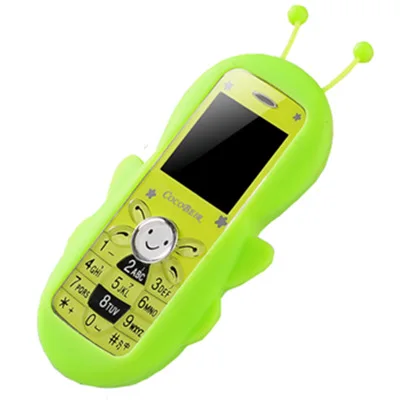 green Мини милый мультяшный бар телефон две sim-карты мобильный телефон Bluetooth студенческий ребенок сотовый телефон с камерой - Цвет: green
