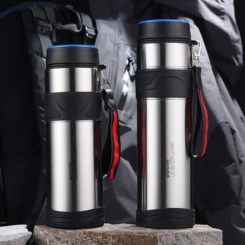 

1000ml Thermos Cup with Tea Leaks Vacuum Flask Heat Water Coffee Mugs Stainless Steel Travel Mug Large Insulated Bottle Termos