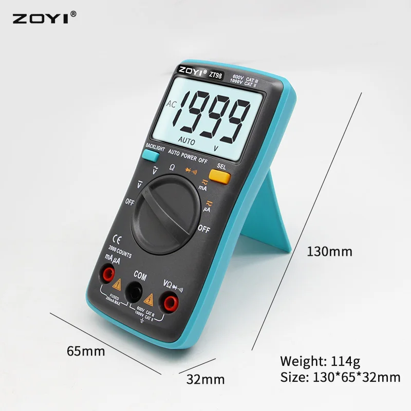 ZOYI Digital Multimeter ZT-98 Auto Range AC and DC Voltage Current