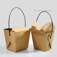 50 шт креативные крафт-бумажные упаковочные стаканчики на вынос 8 унций 16 унций 26 унций 32 унций лапша паста десерт торт пищевой упаковочный контейнер