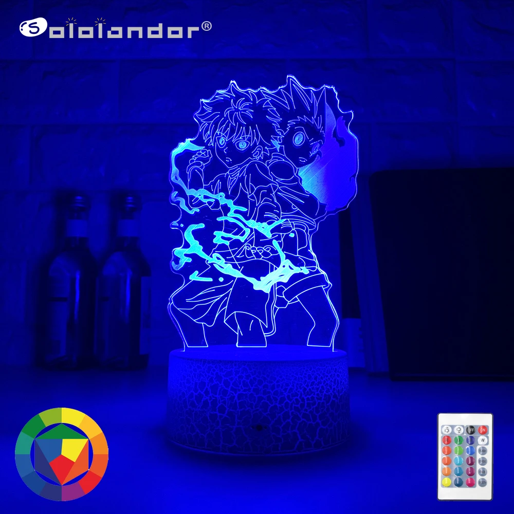 

Gon and Killua Figure 3d Night Light Anime Hunter X Hunter Nightlight for Kid Bedroom Decor Lighting Child Gift HxH Lamp Bedside