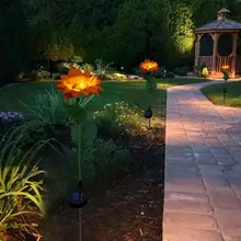 Светодиодный светильник с искусственным подсолнухом на солнечных батареях, наружный декоративный светильник для сада, энергосберегающий светильник для защиты окружающей среды