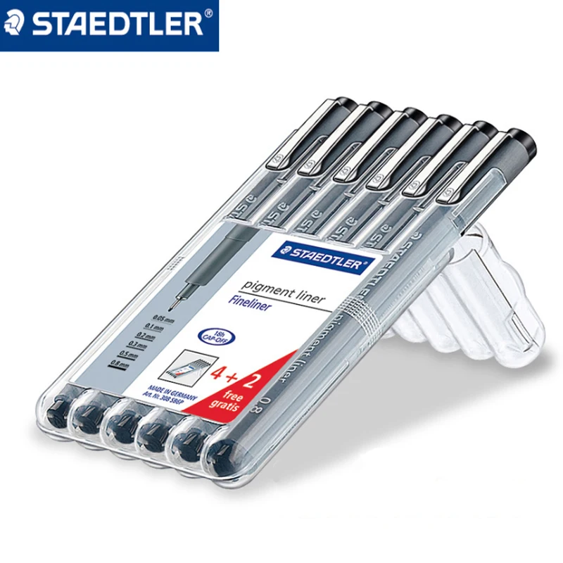 STAEDTLER 308 Fineliner Micron черные чернила для ручки водонепроницаемый маркер рисования