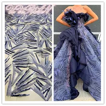 Французская нигерийская органза блестки Сетка кружево африканская Тюлевая сетчатая кружевная ткань Высокое качество для вечеринки свадебное платье