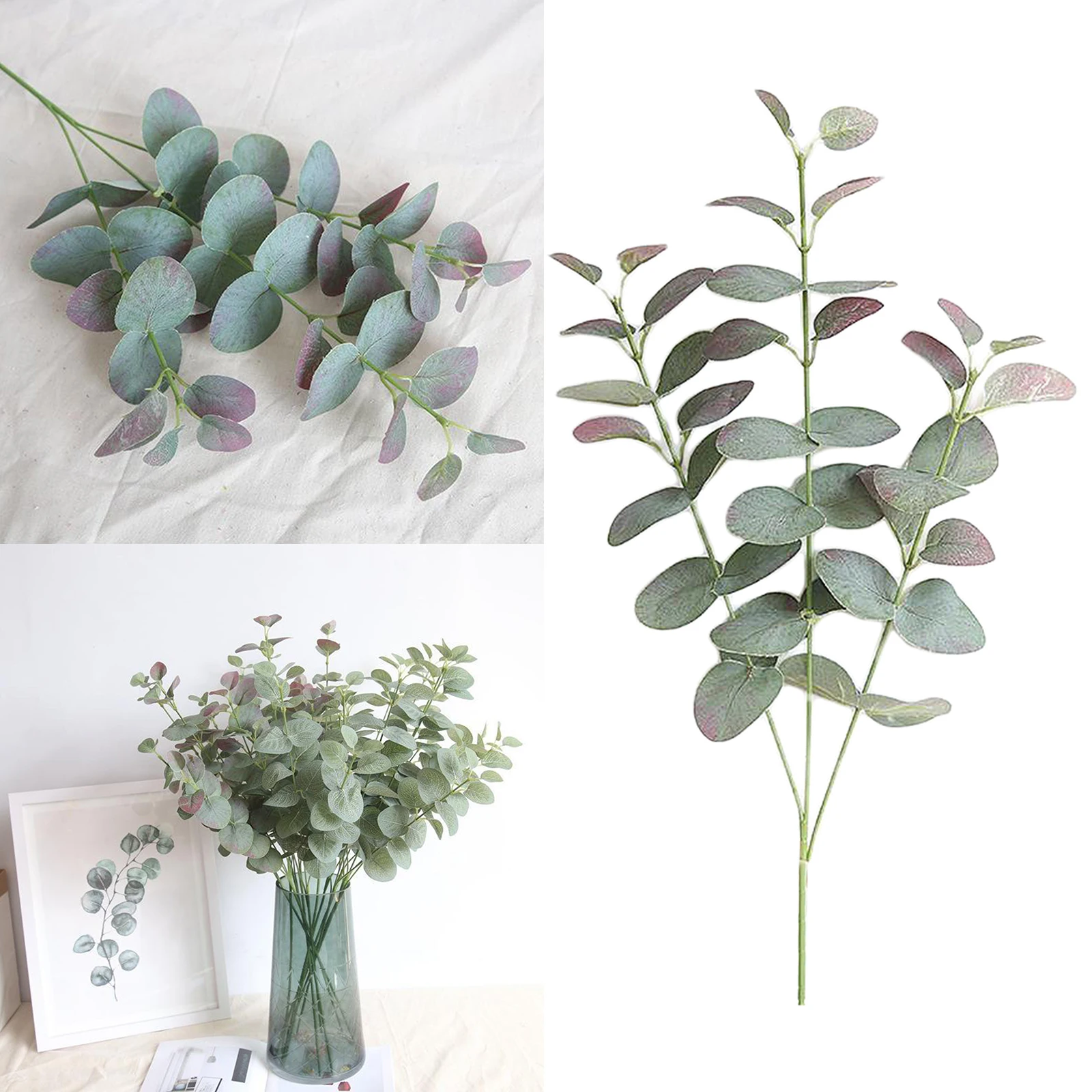 Artificial Eucalyptus Leaves Faux Dried Silver Dollar Eucalyptus Garland Green Leaf Branch Nordic Home Party Decoration
