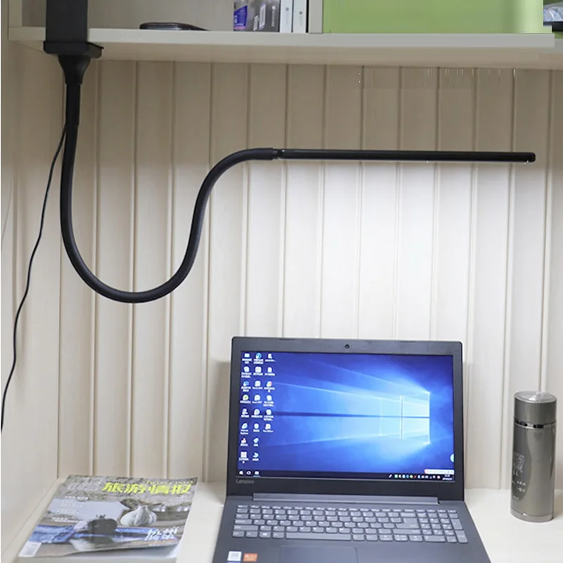 Skup 360 stopni Roatate nowoczesne biurko klip LED lampa 5 temperatura barwowa 5 poziom jasności biuro do pracy aluminiowy stół światła